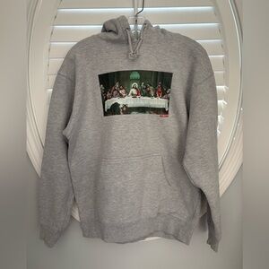 Full Send gray hoodie size medium “The Last Supper” Christian